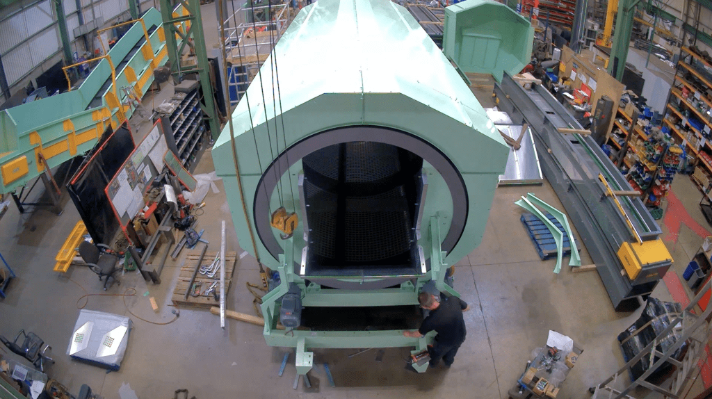 Final assembly of a Trommel in 22 seconds - OKAY Engineering Services Ltd.